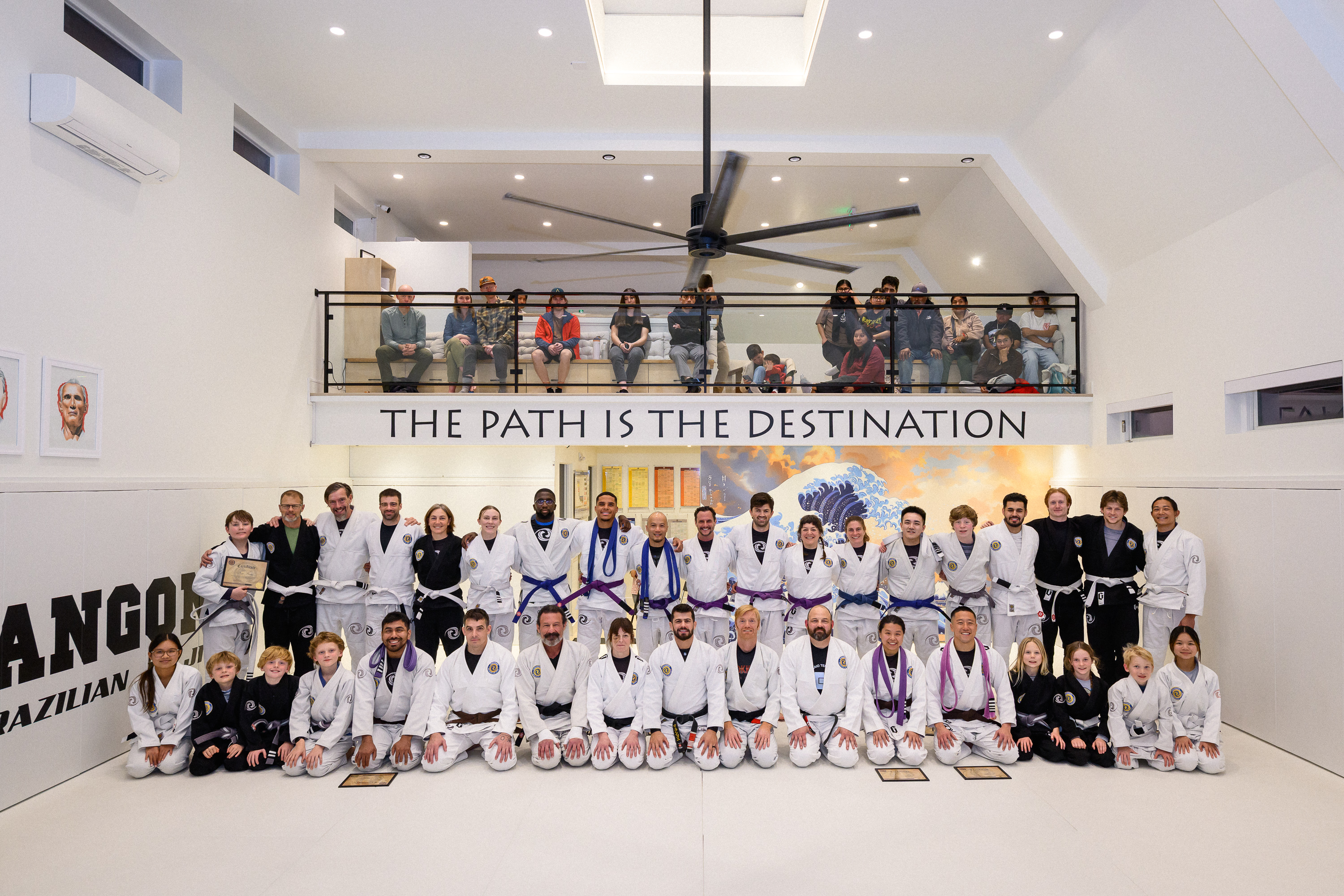 Belt promotion ceremony at Marangoni BJJ Salt Lake City, December 2025