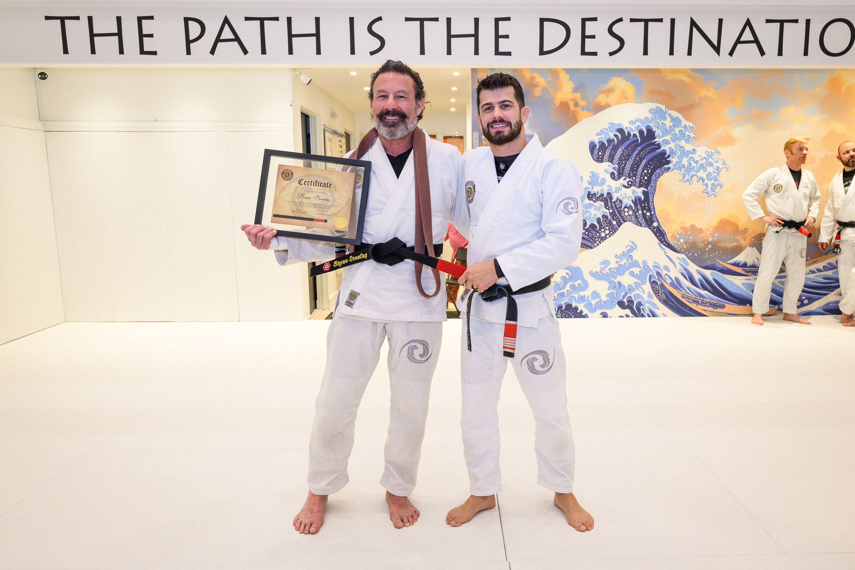 Belt promotion ceremony at Marangoni BJJ Salt Lake City, December 2025