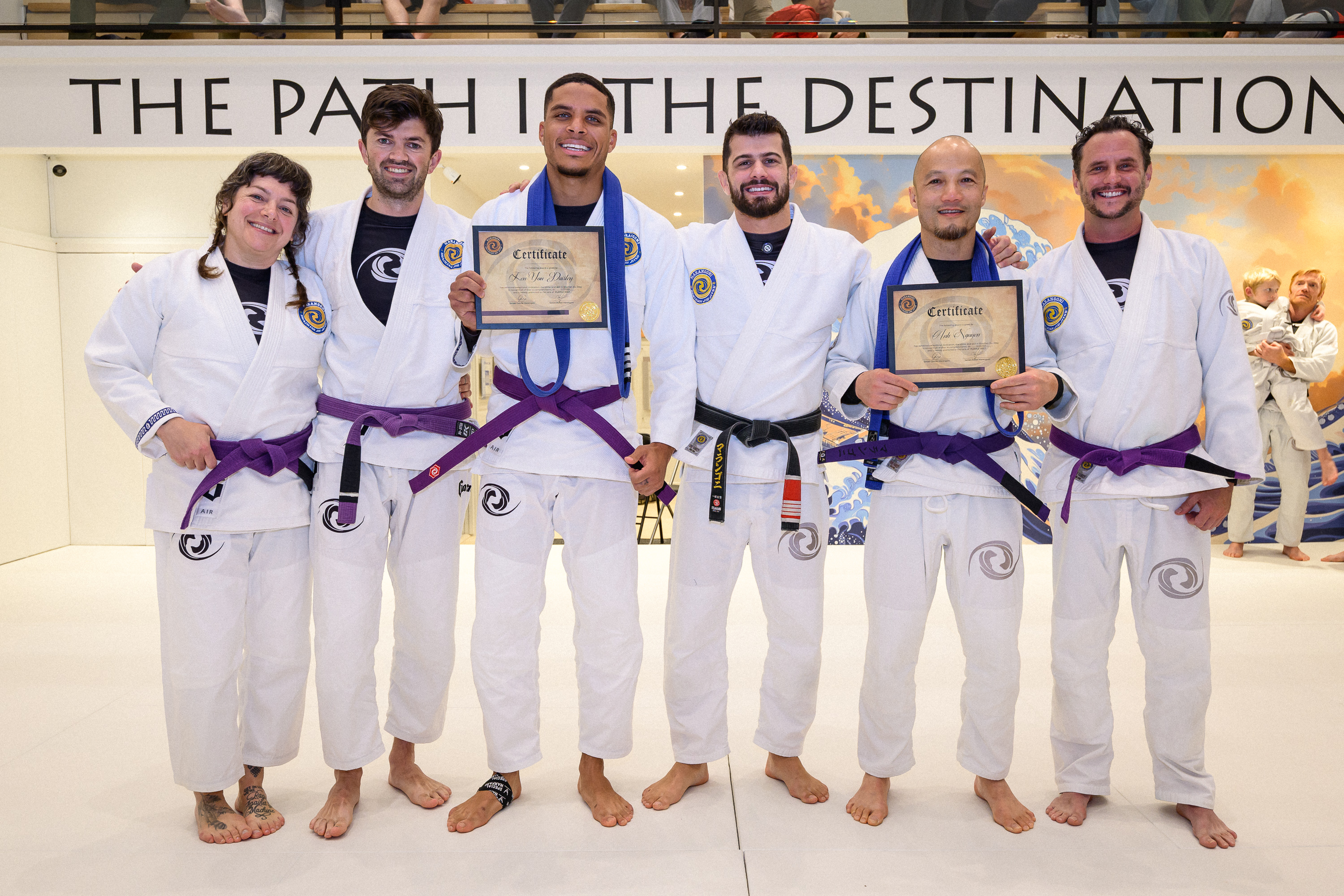 Belt promotion ceremony at Marangoni BJJ Salt Lake City, December 2025