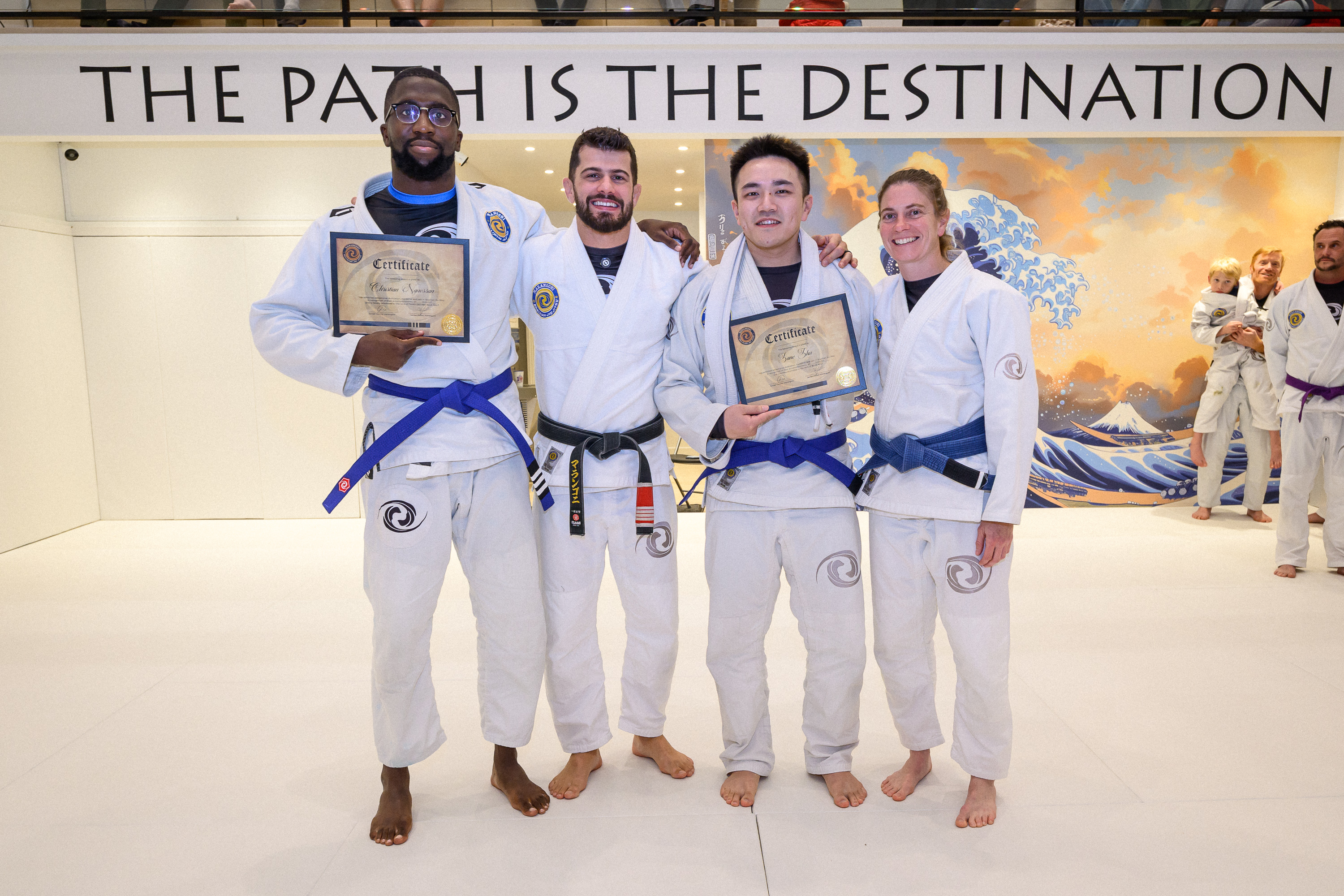 Belt promotion ceremony at Marangoni BJJ Salt Lake City, December 2025